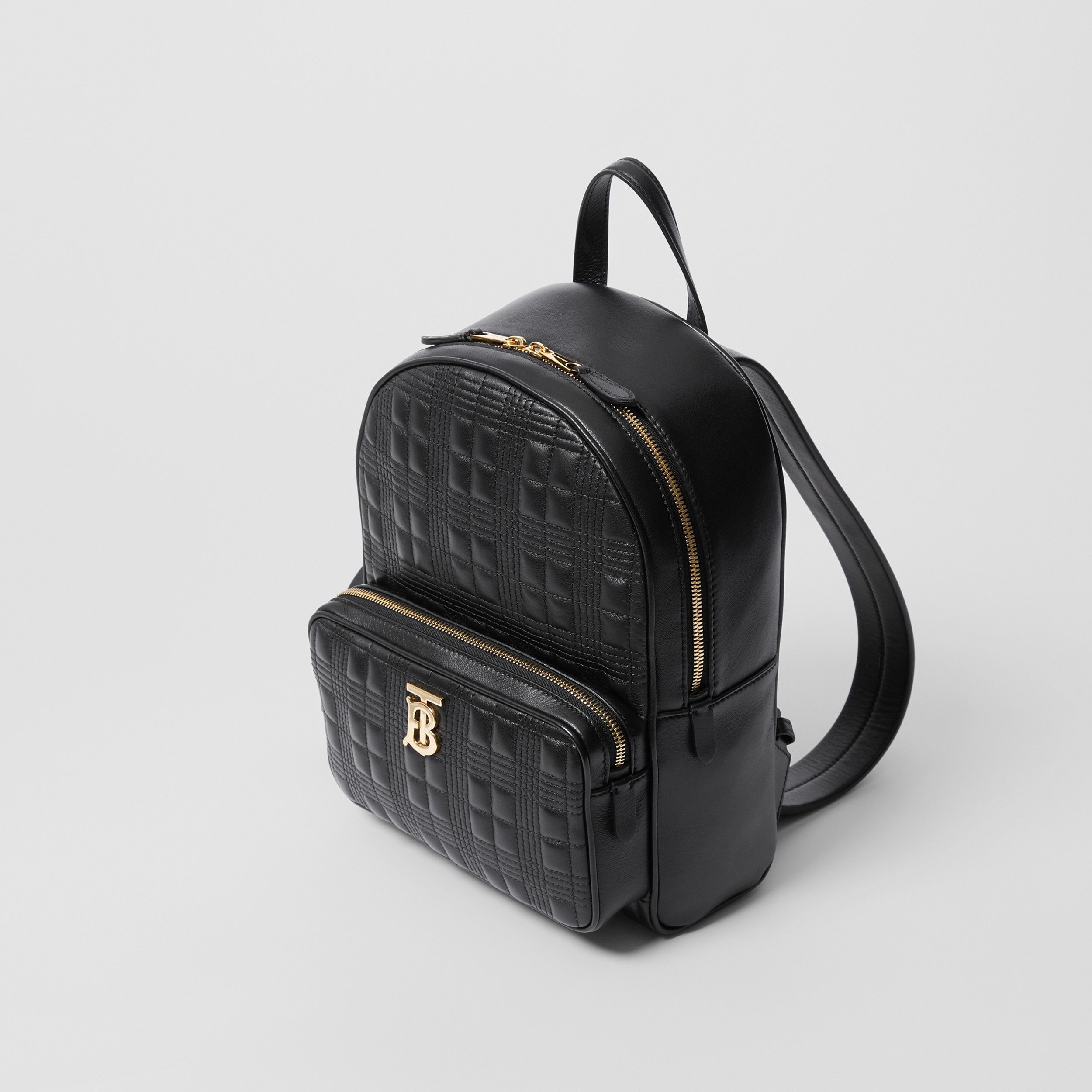 Quilted Check Lambskin Backpack in Black - Women | Burberry® Official