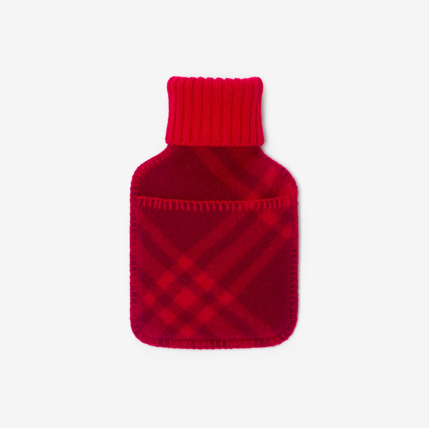 格纹羊毛热水袋套 (树莓红) | Burberry® 博柏利官网
