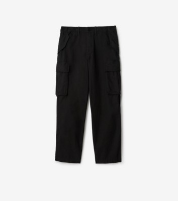 Cotton Cargo Trousers in Black - Men | Burberry® Official