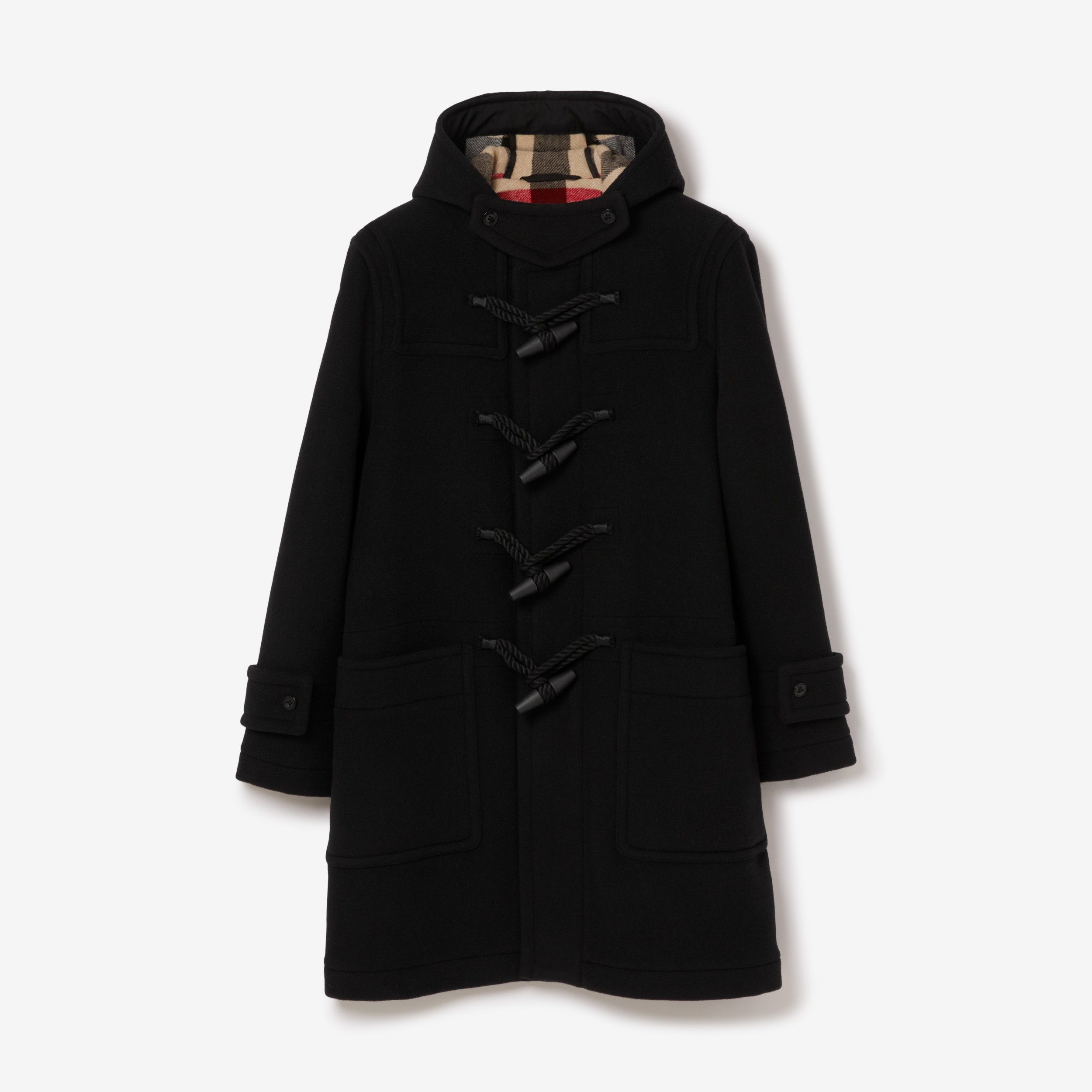 Technical Wool Duffle Coat in Black - Men | Burberry® Official