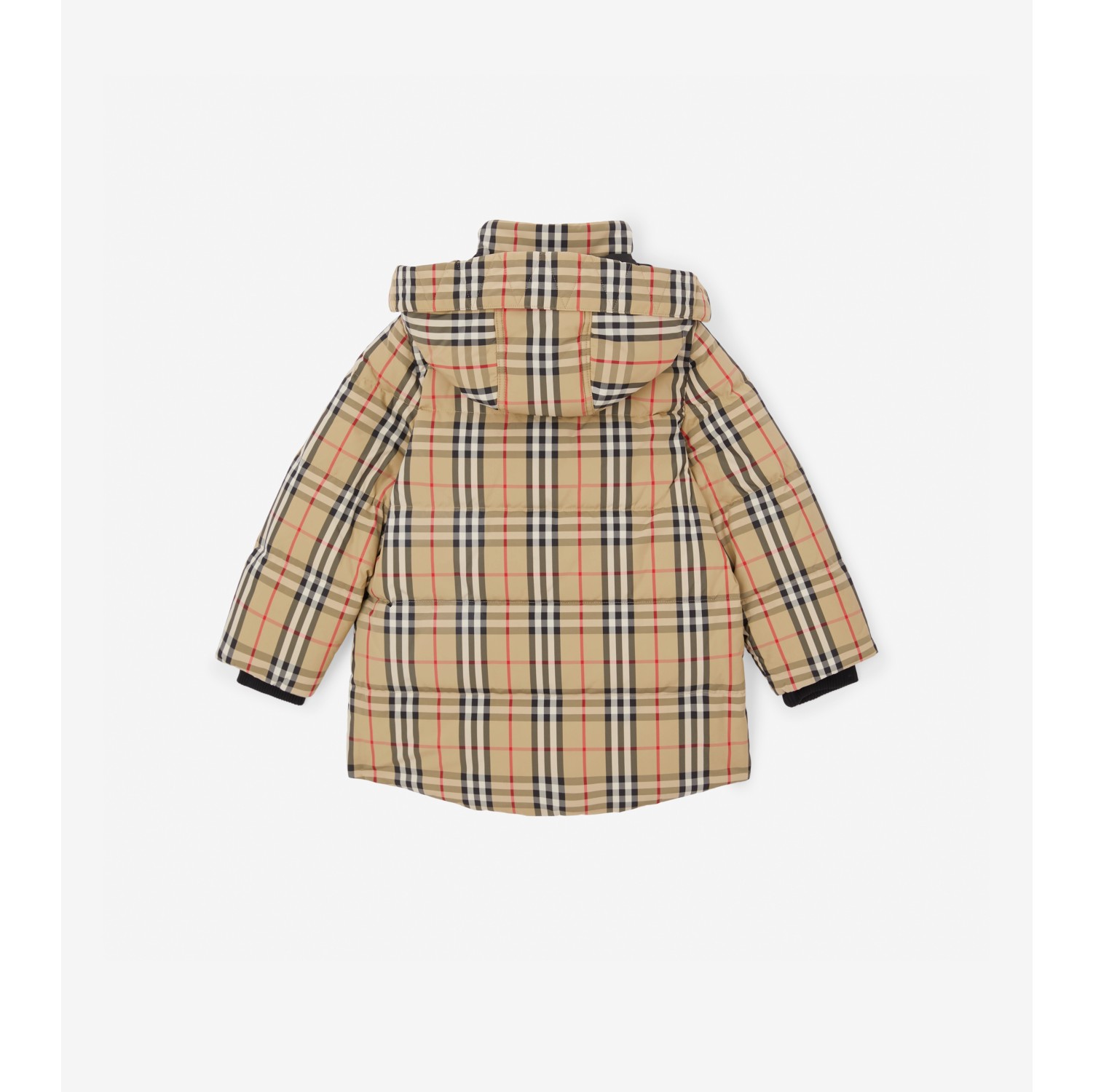 ヴィンテージチェック ナイロン フーデッド パファーコート (アーカイブベージュ) | Burberry®公式サイト