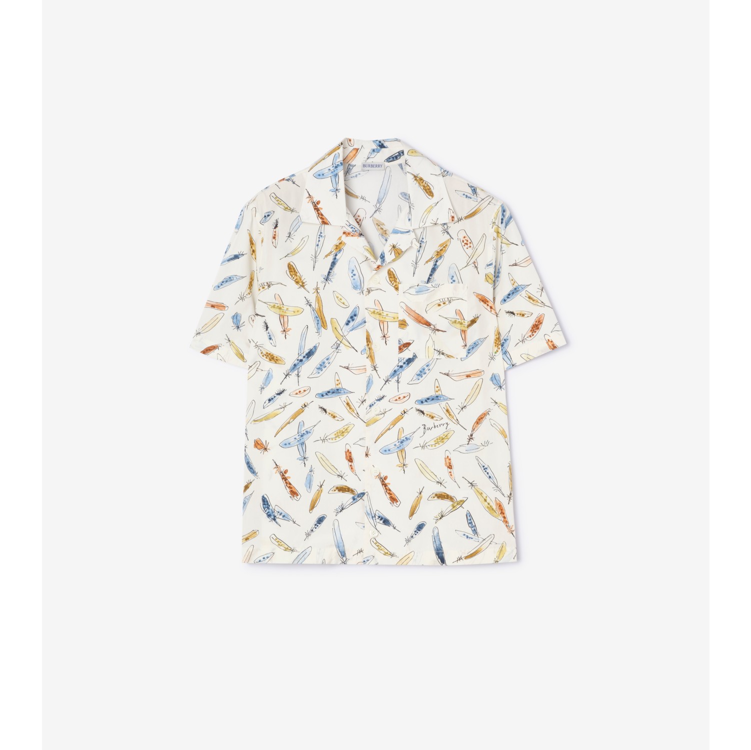 Relaxed Fit Feather Print Cotton Shirt