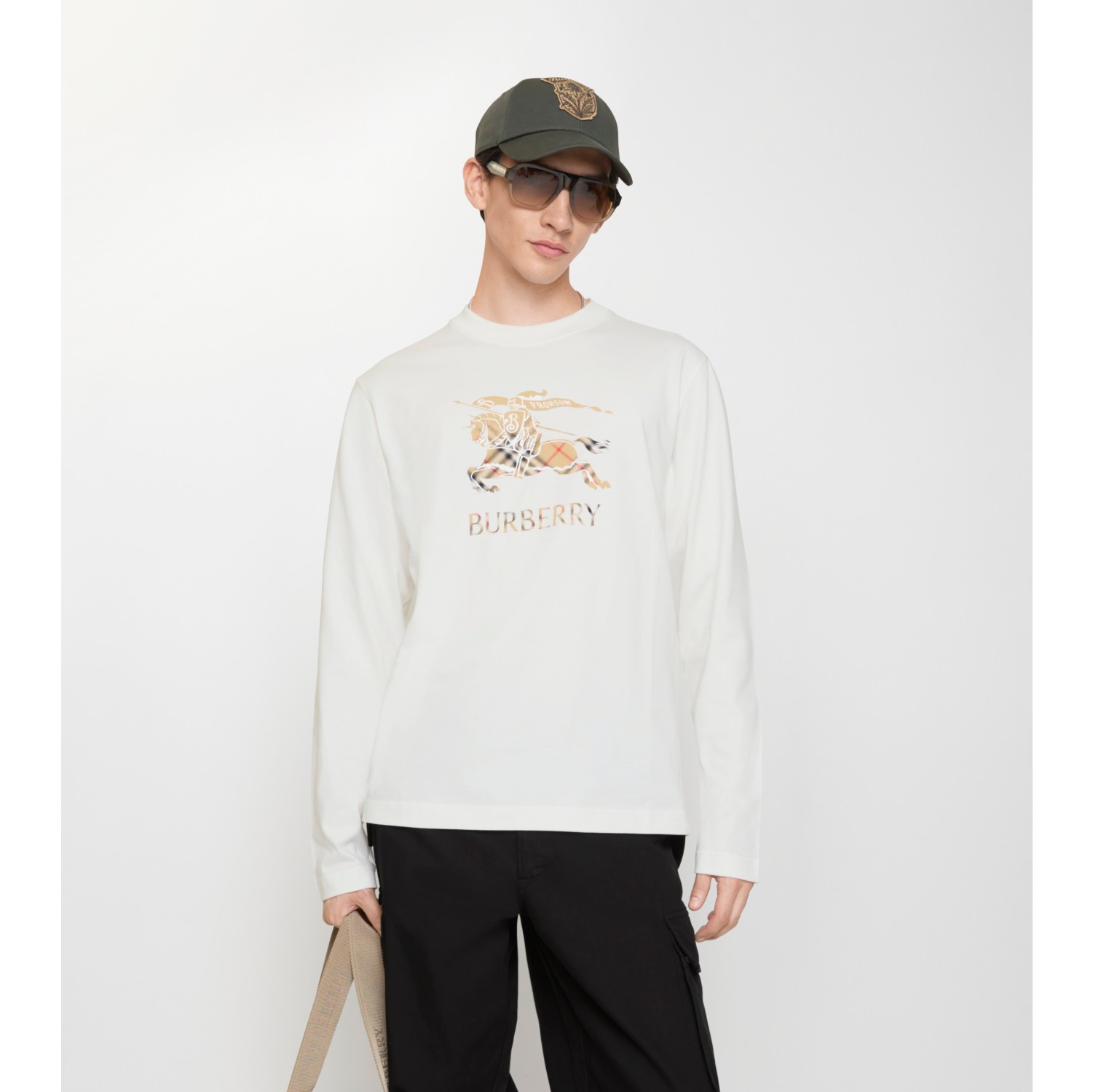 Long-sleeve Knight Ombré Cotton T-shirt
