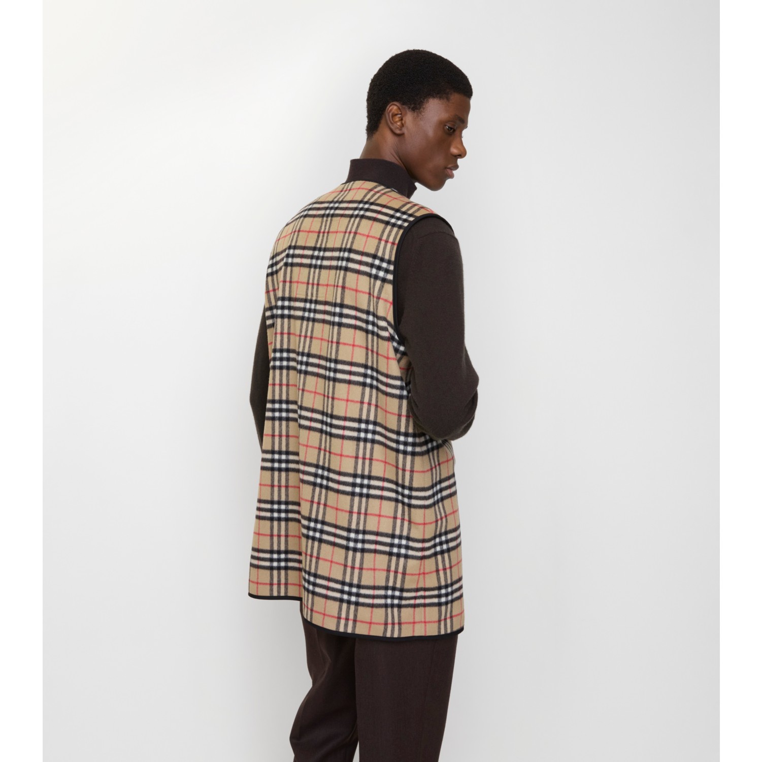 Check Wool Cashmere Warmer