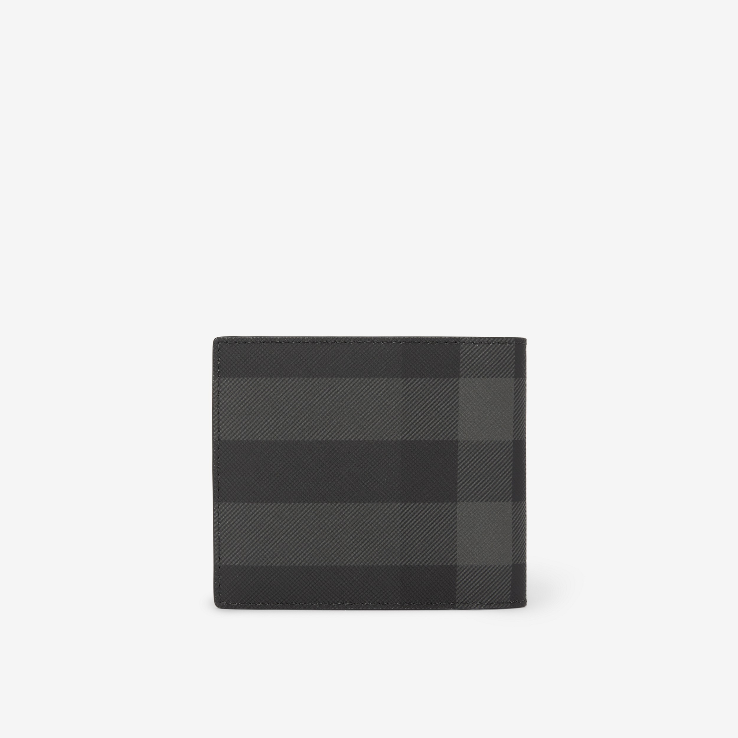 Charcoal Check and Leather Bifold Wallet - Men | Burberry® Official - 3