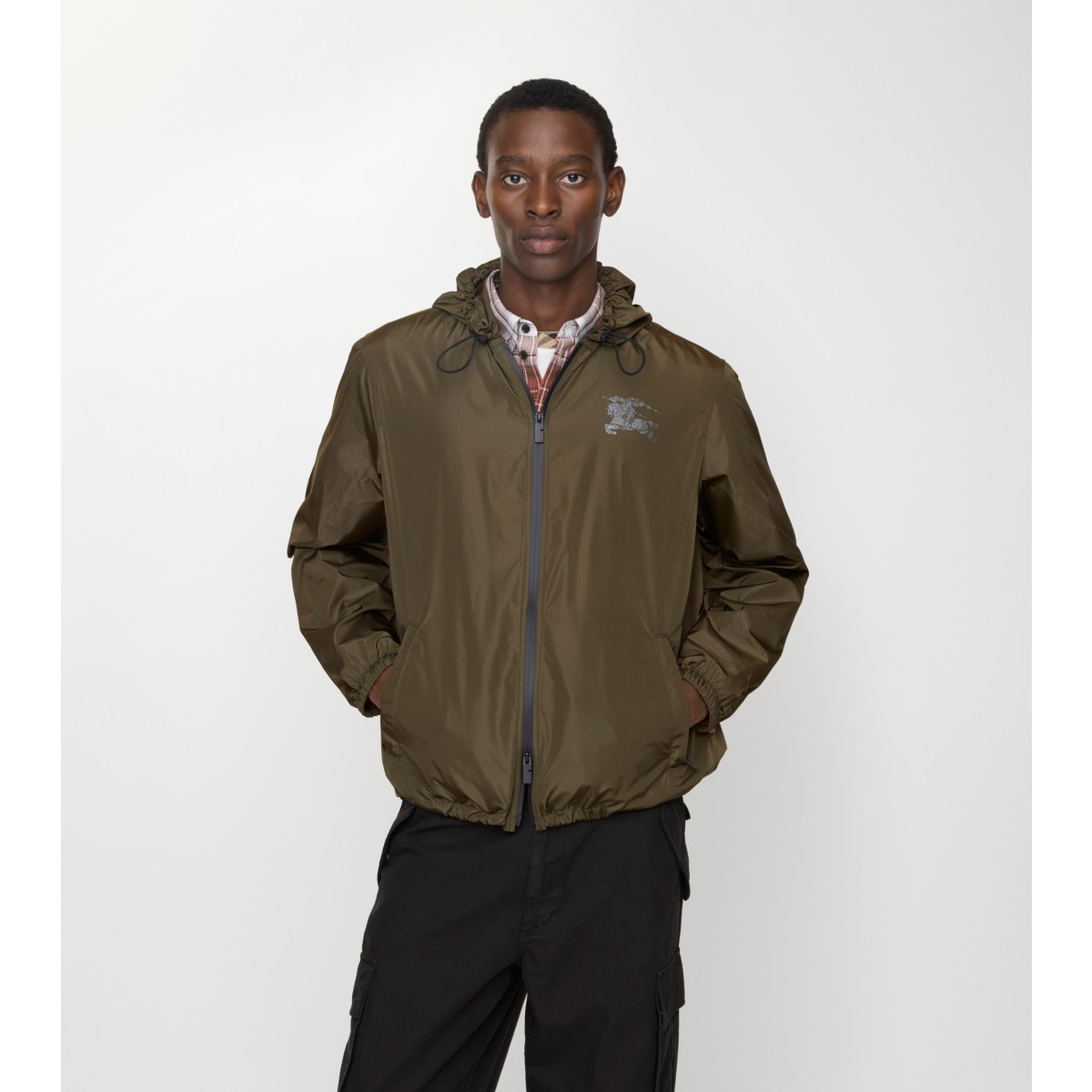  Check EKD Nylon Hooded Jacket