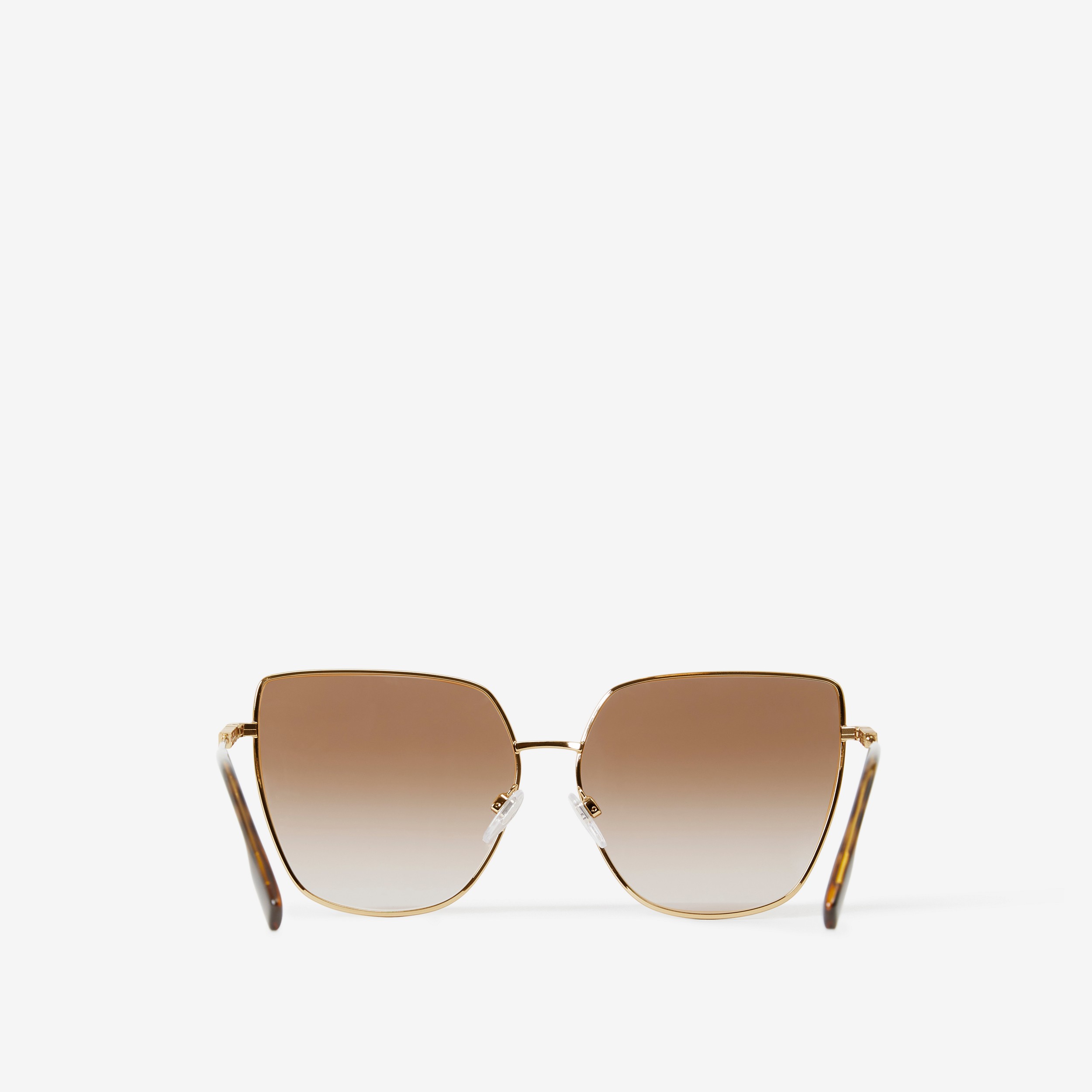 Oversized Cat-eye Frame Sunglasses in Light Gold/brown Black - Women | Burberry® Official - 3