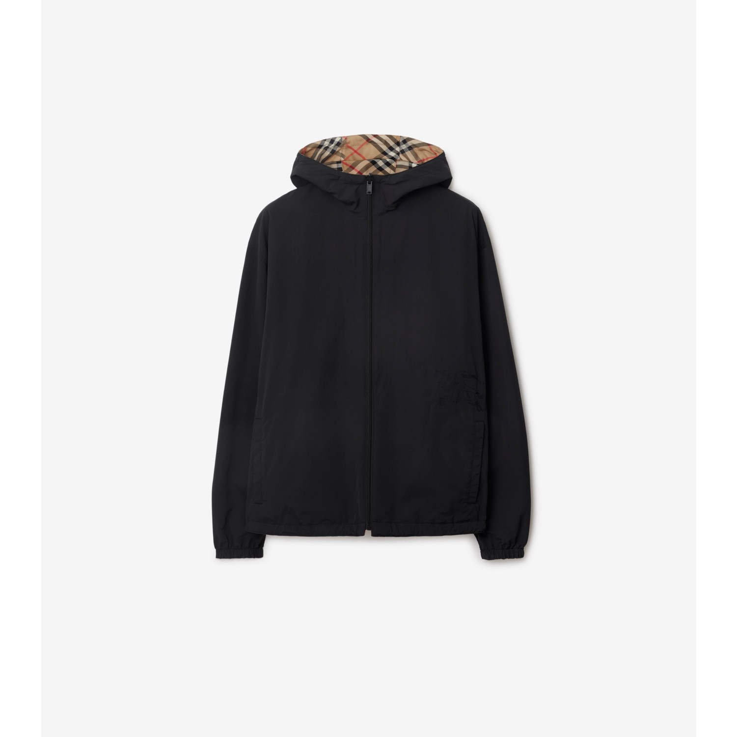 Reversible Check Jacket in Sand beige - Men, Nylon | Burberry