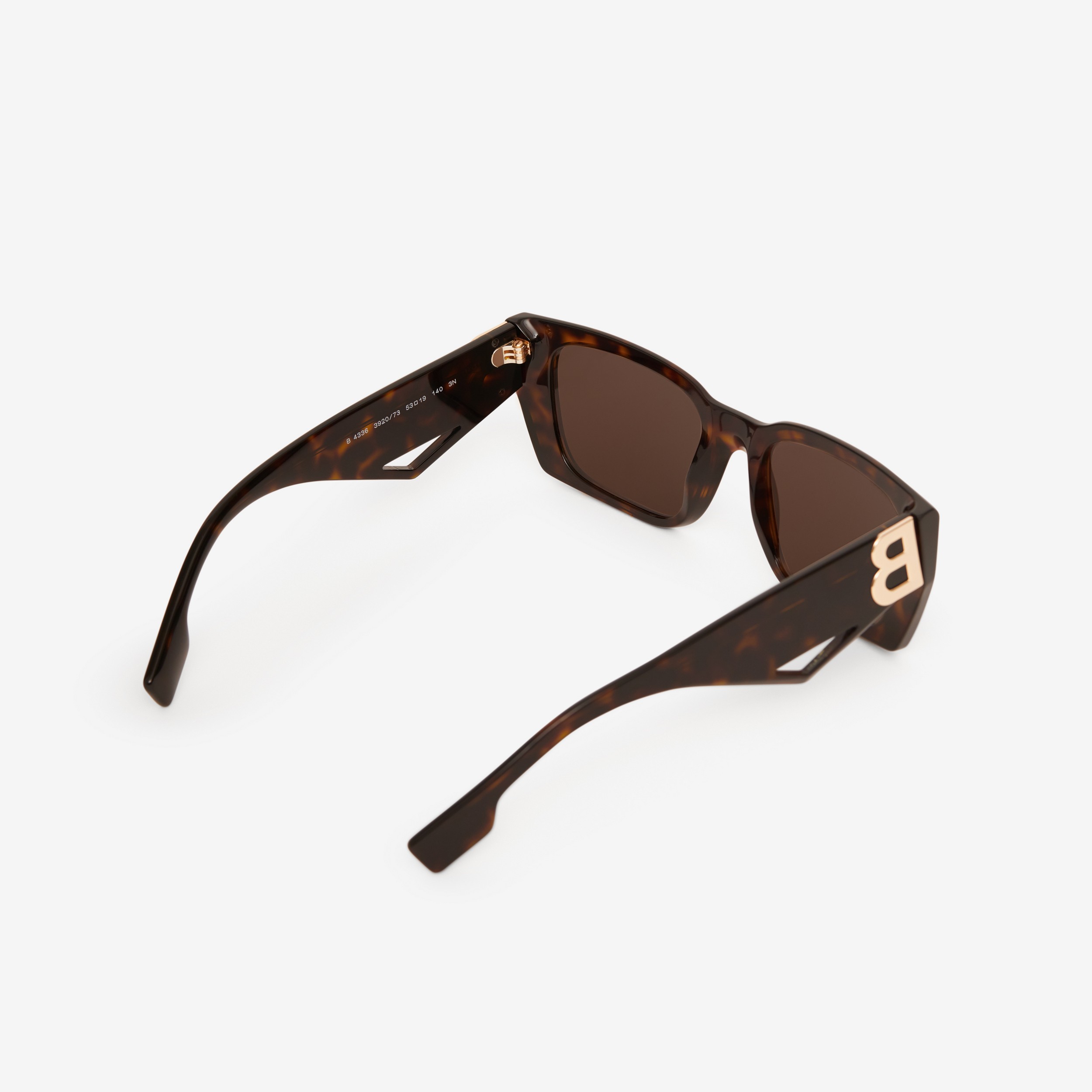 Rechteckige Sonnenbrille mit B-Motiv und Kette (Schildpattfarben) - Damen | Burberry® - 3