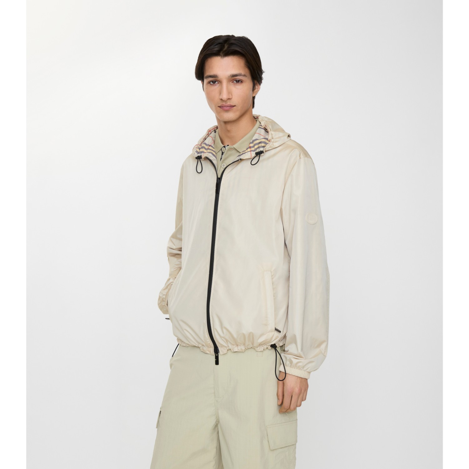 Reversible Check Hooded Jacket