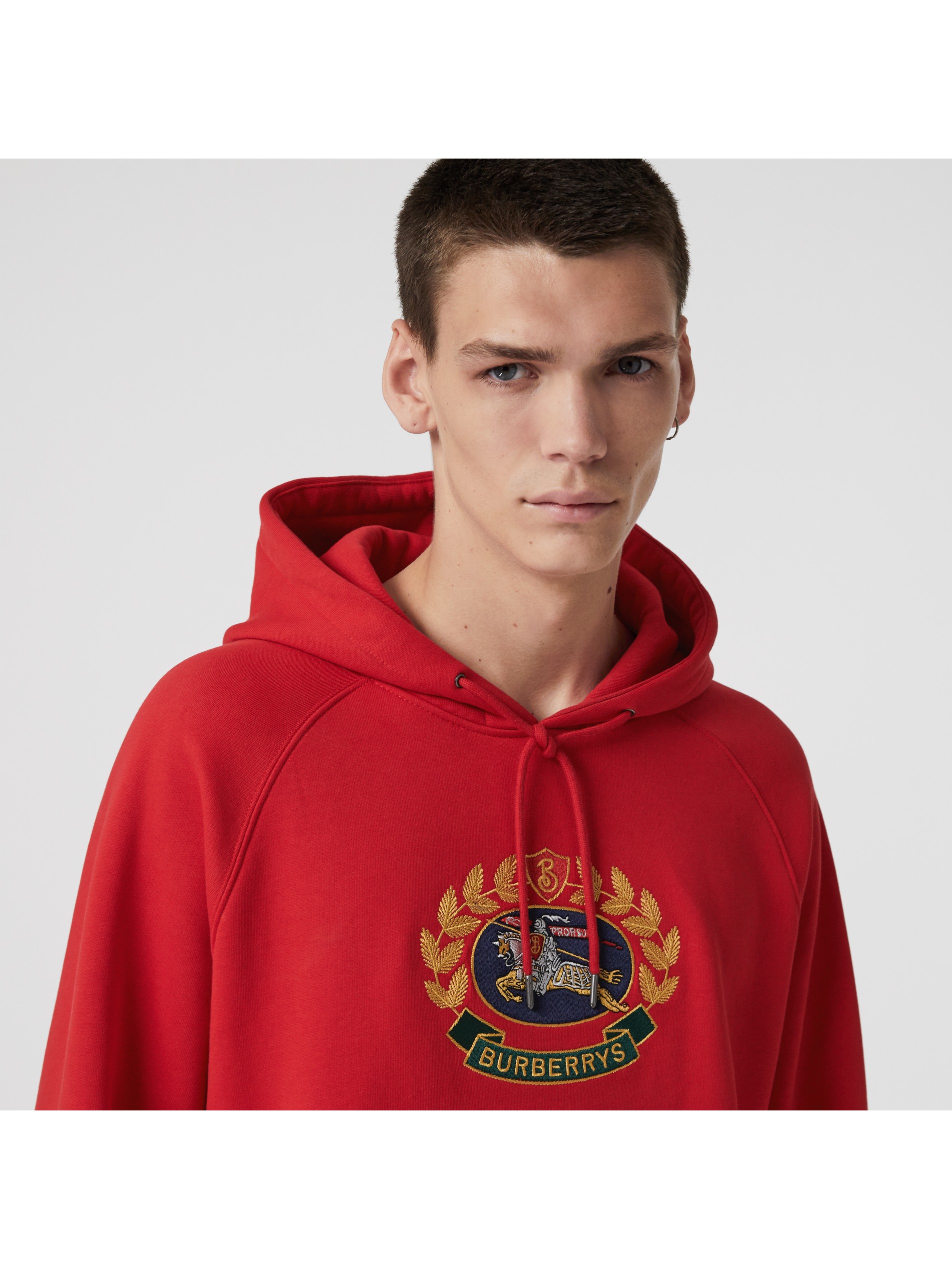 bright red embroidered archive logo jersey hoodie image01