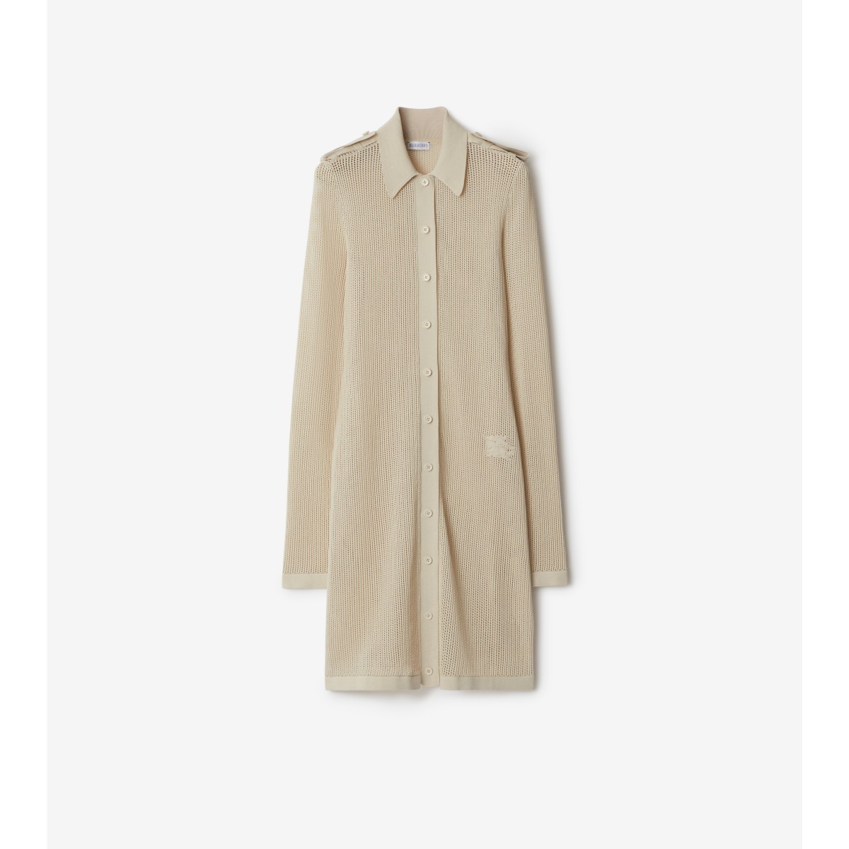 Burberry Cotton Mesh Dress In Soap