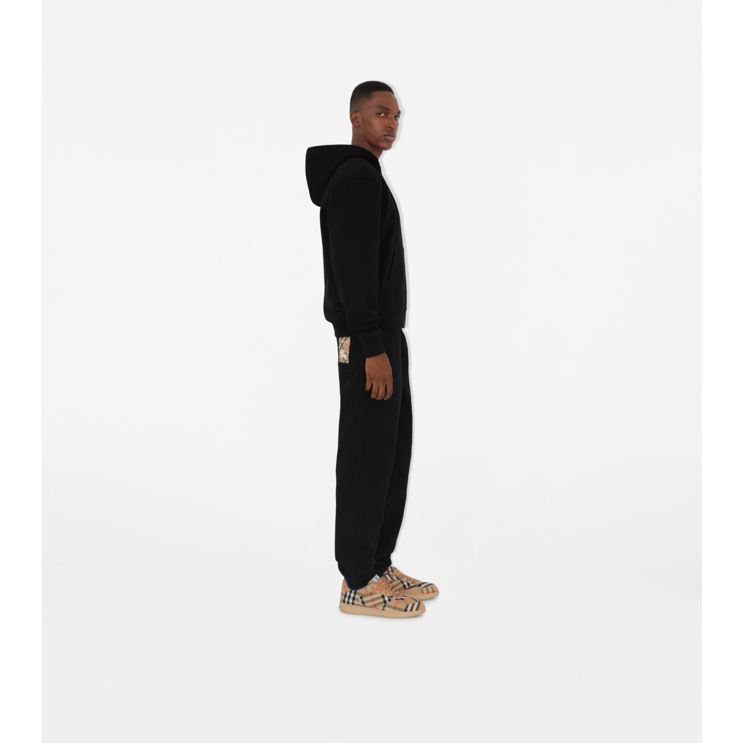 Check Label Cotton Jogging Pants