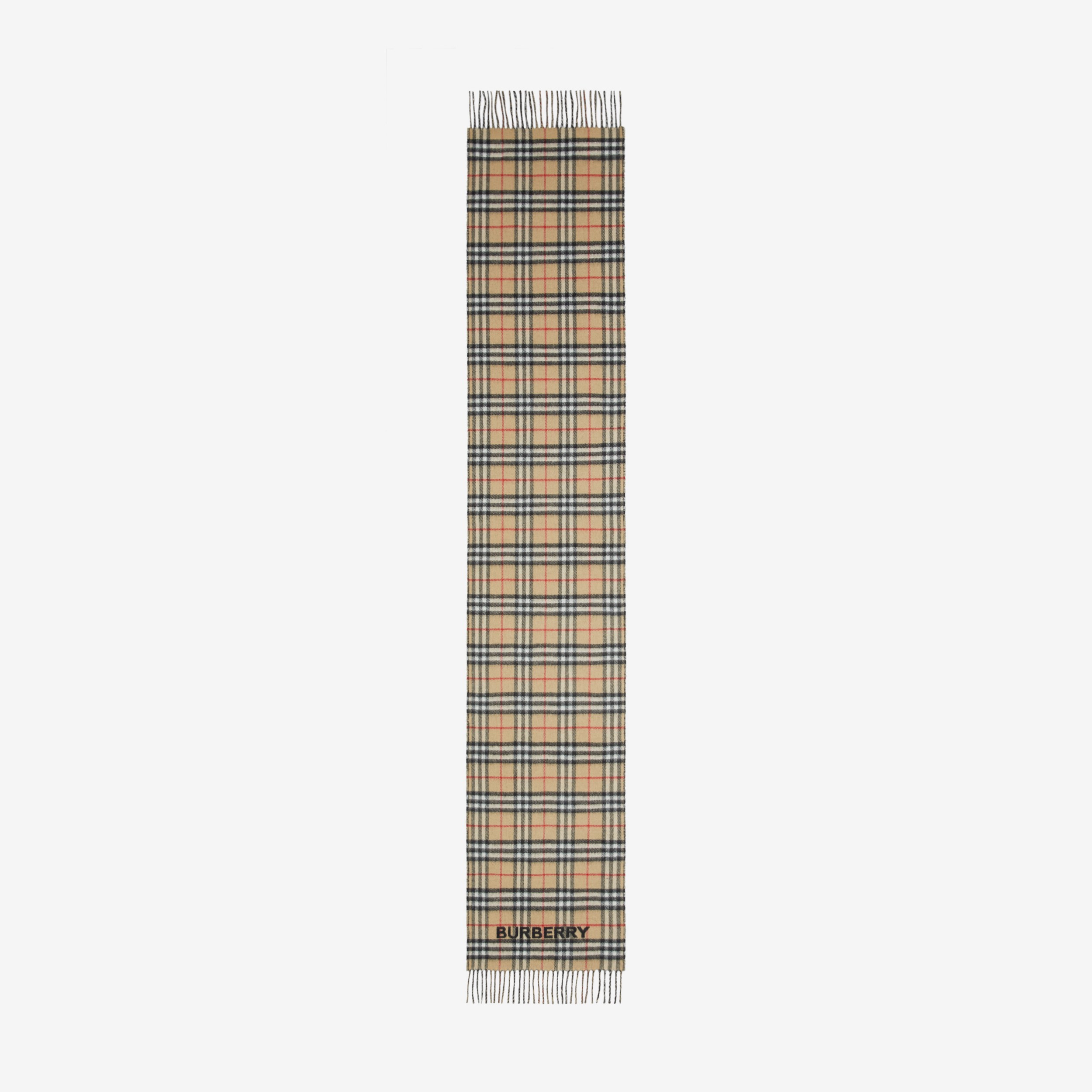 Reversible Vintage Check Cashmere Scarf in Archive Beige/black | Burberry® Official - 3