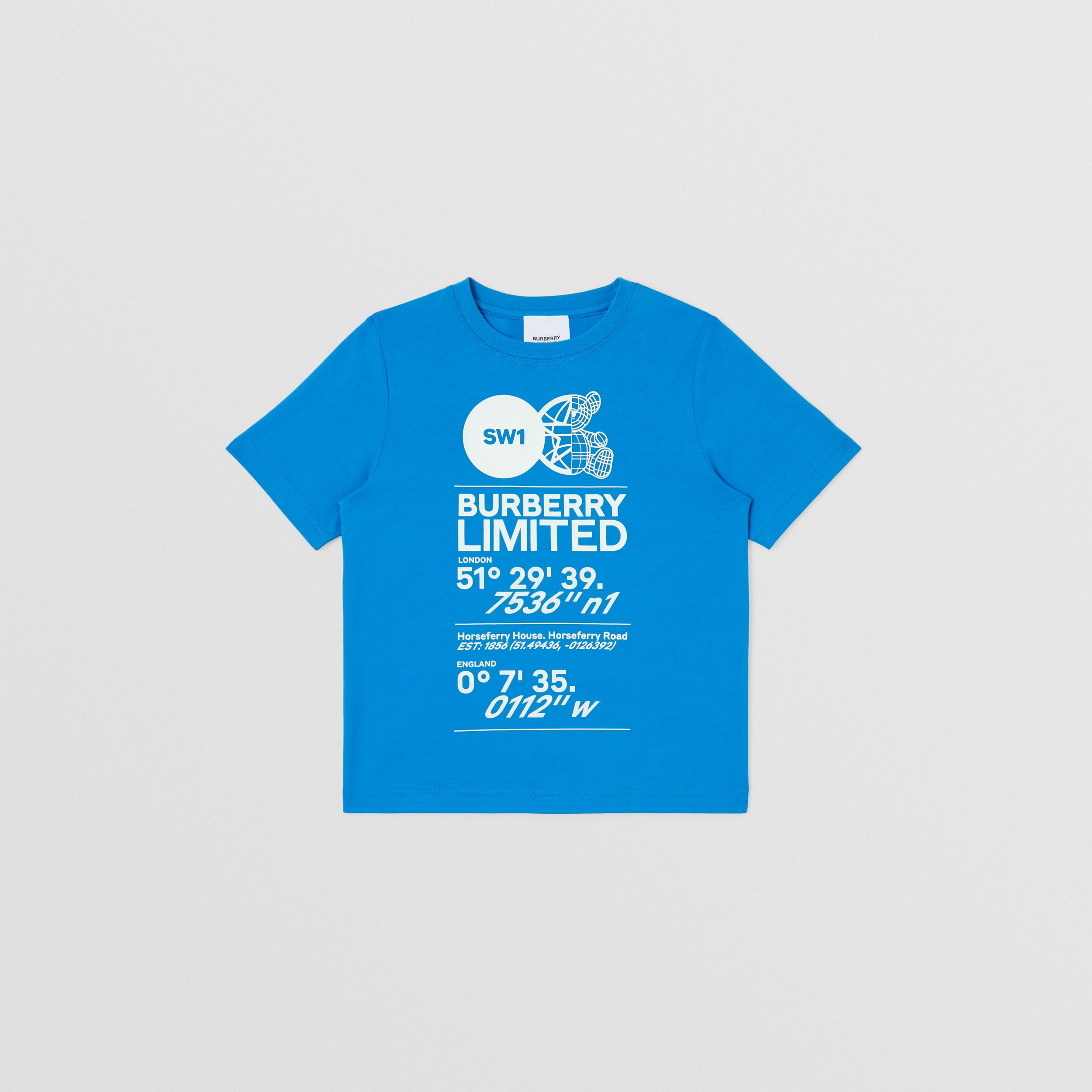 Baumwoll-T-Shirt mit Druckmotiv (Canvasblau) | Burberry® - 1
