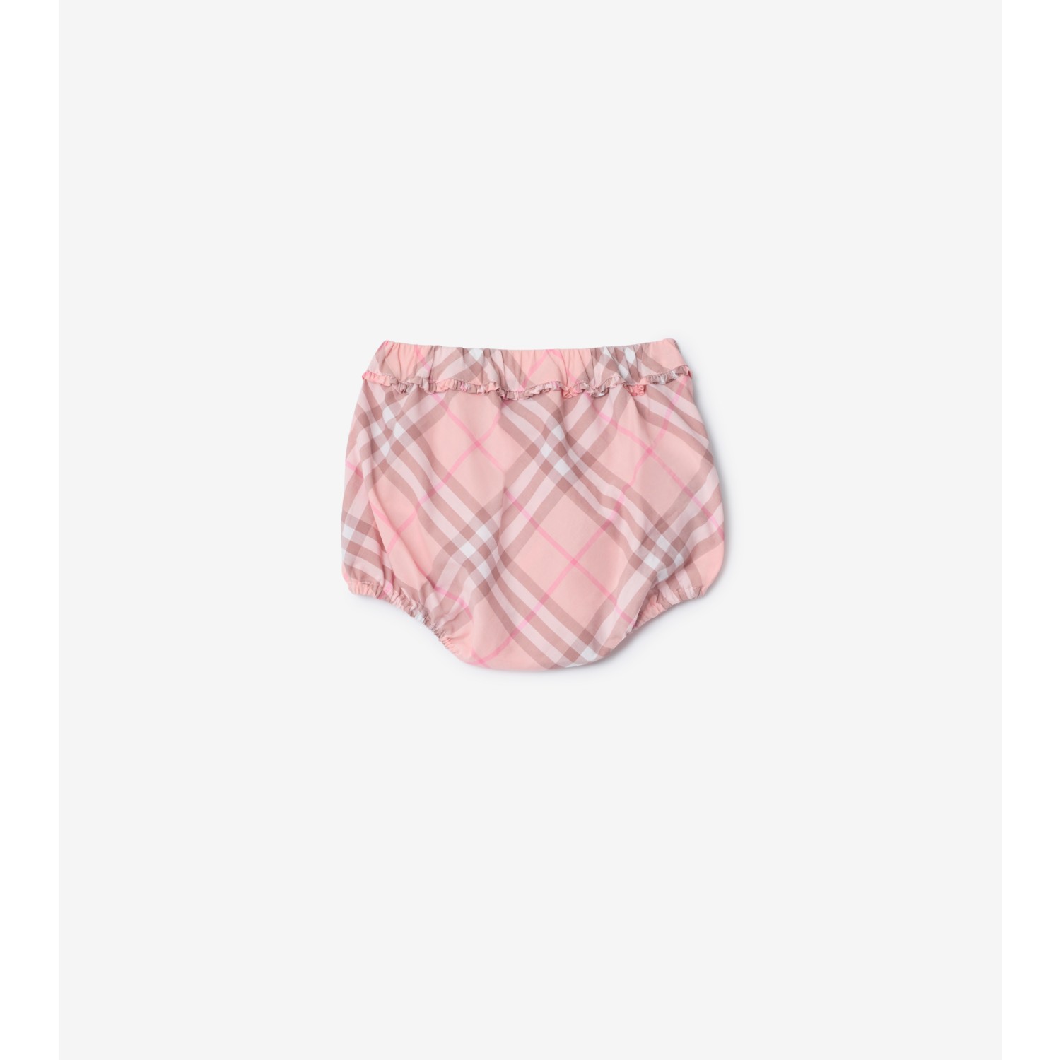 Check Cotton Dress with Bloomers in Peony pink - Children | Burberry® Official