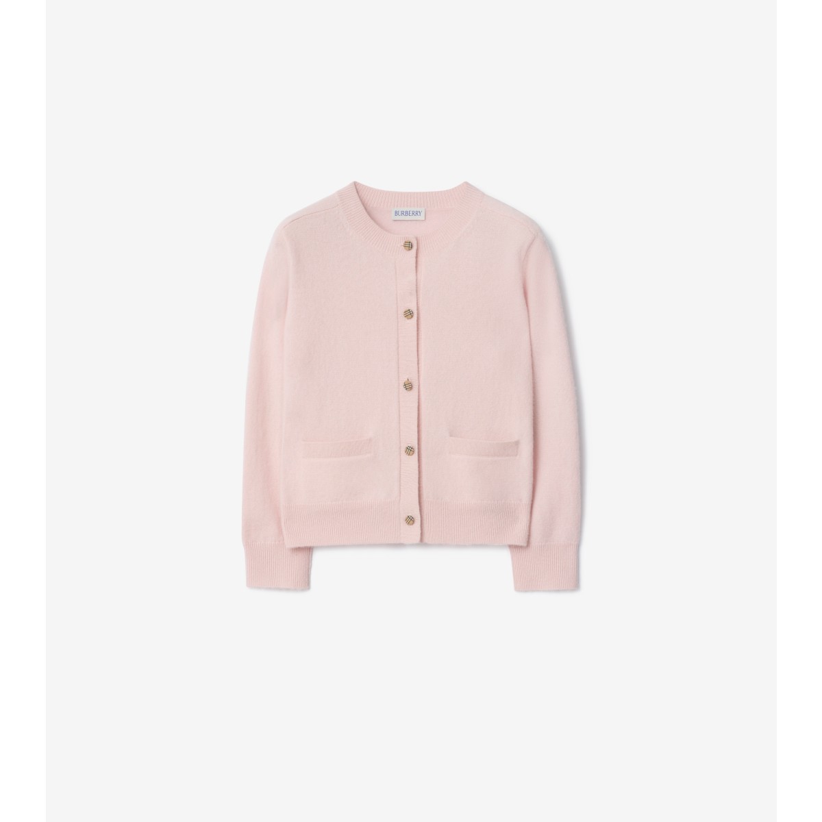  Check Patch Wool Cashmere Cardigan