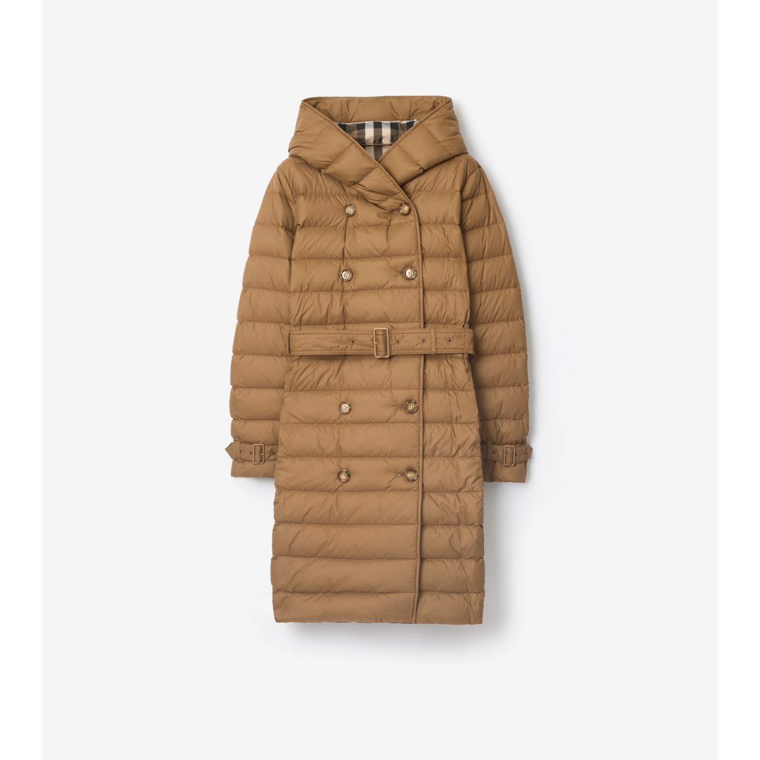 Trench Coat Burberry Double Breasted Puffer Coat Long Nylon Hooded
