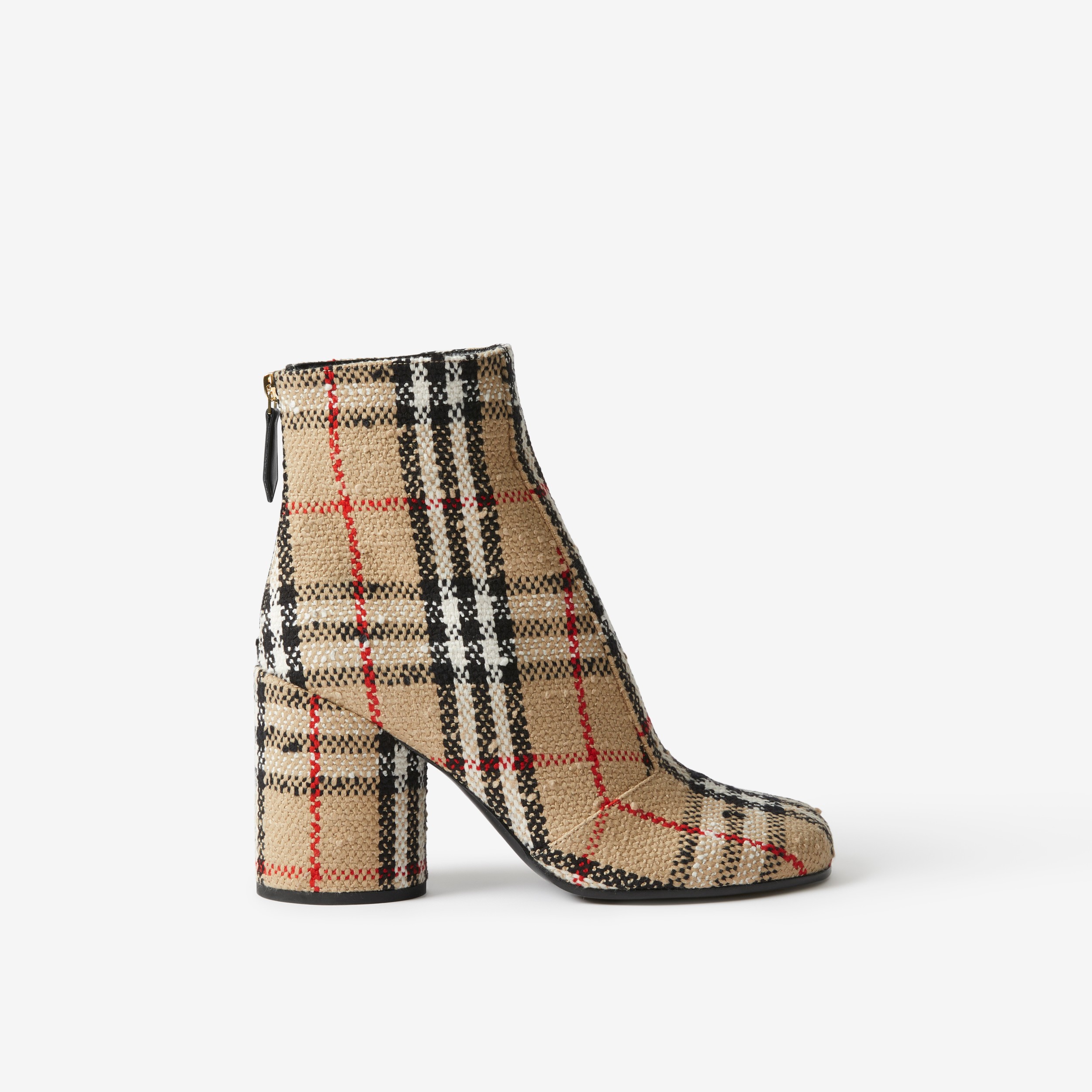 Vintage Check Bouclé Ankle Boots in Archive Beige - Women | Burberry® Official - 1