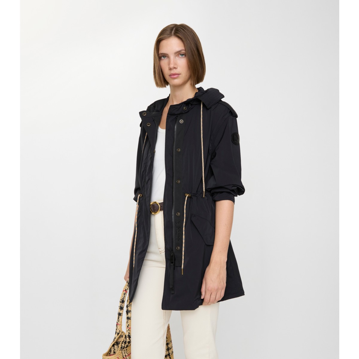  Check Stretch Nylon Parka