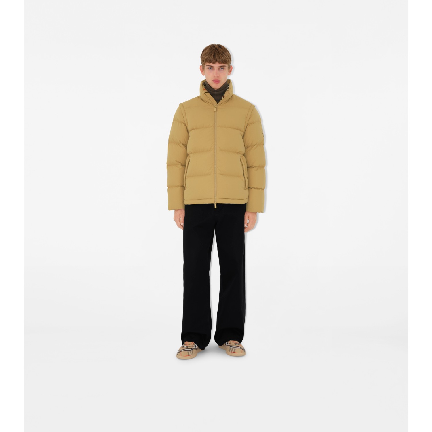 Detachable Sleeve Nylon Puffer Jacket