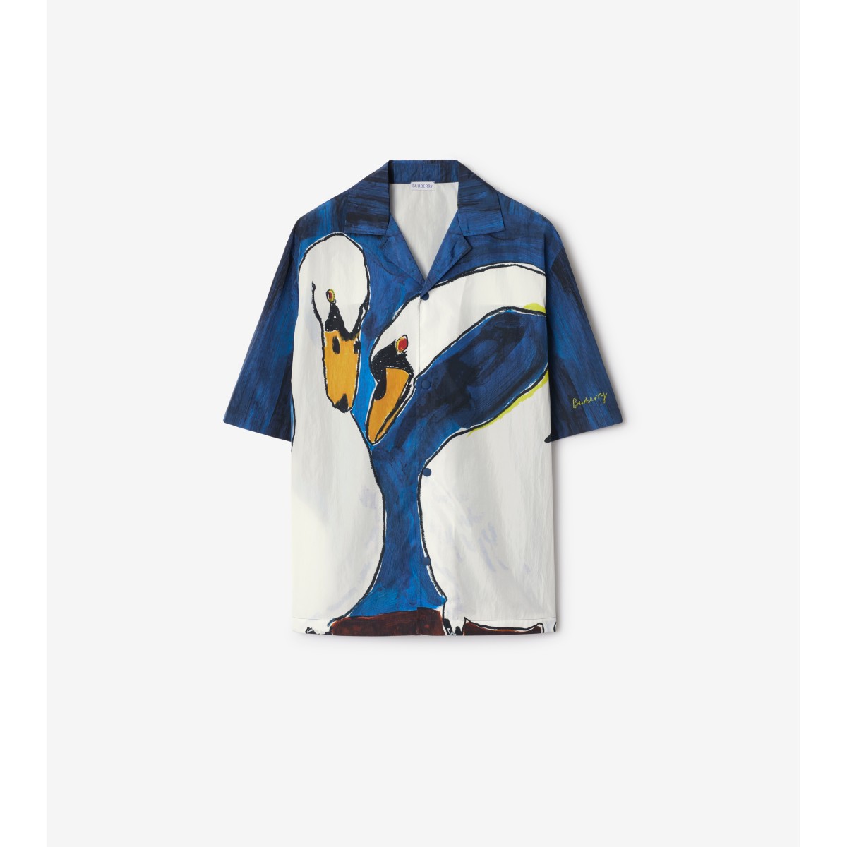 Burberry Swan-print Shirt In Knight | ModeSens