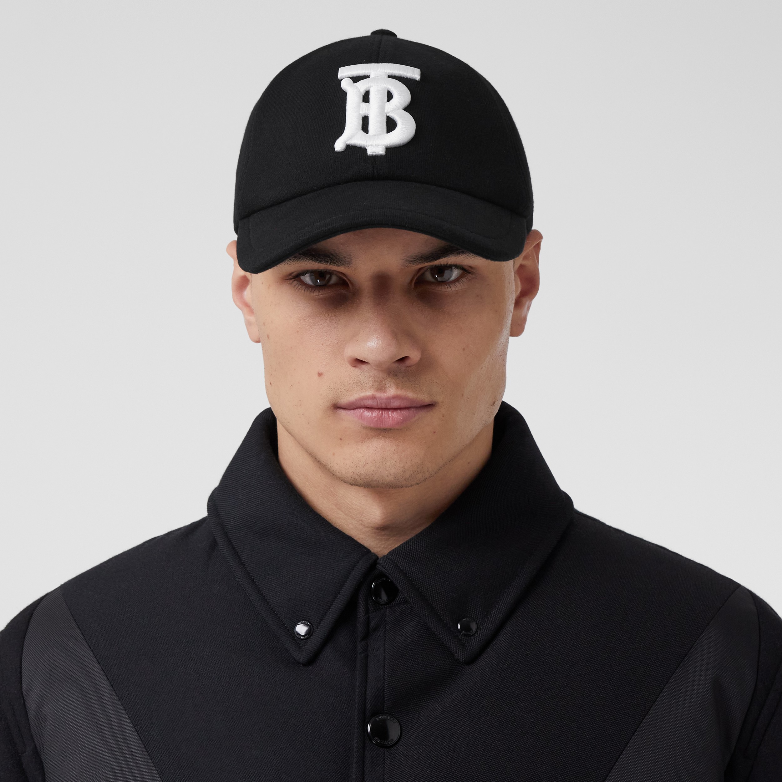 Monogram Motif Cotton Jersey Baseball Cap in Black | Burberry® Official - 3