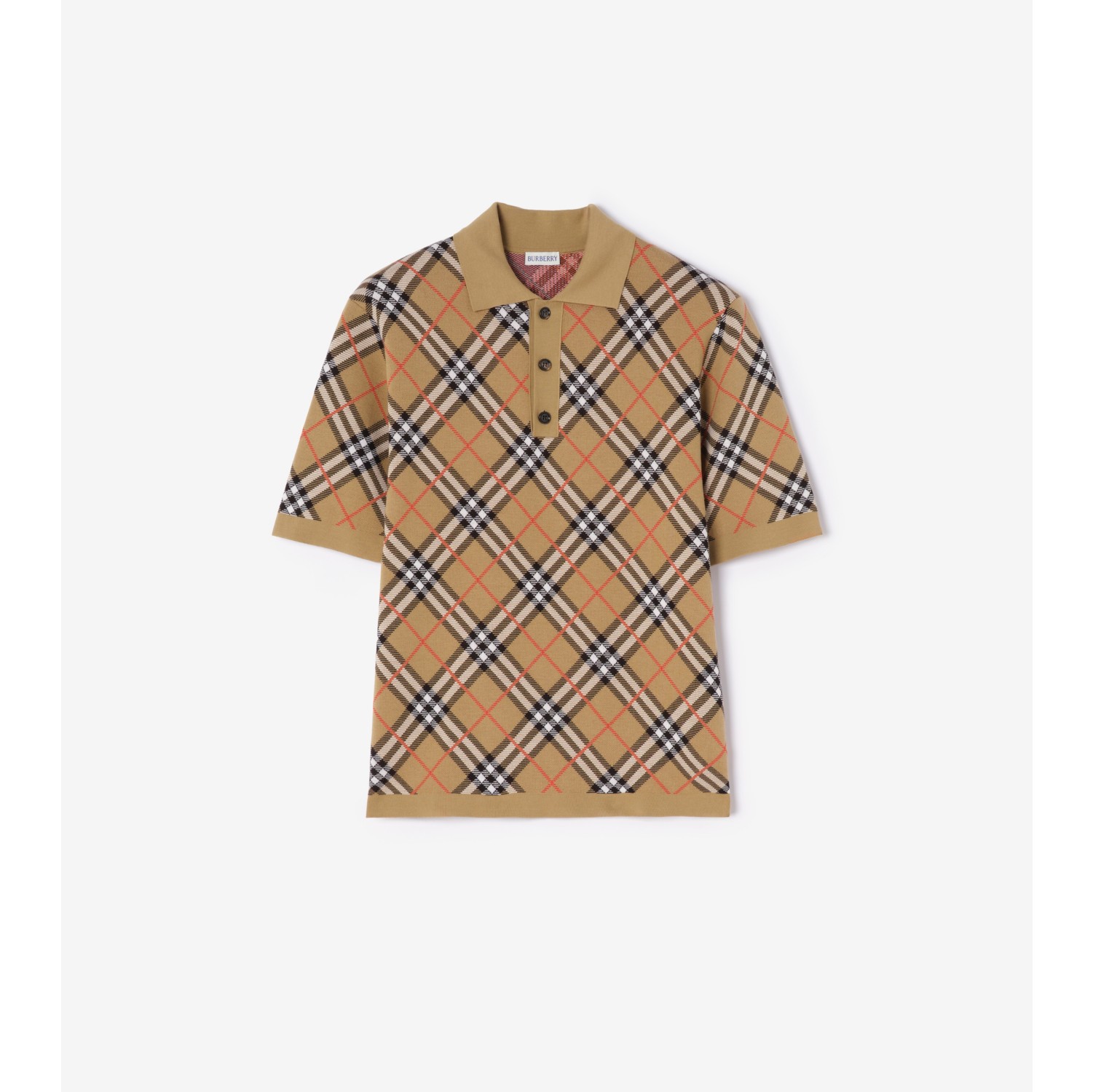 Check Cotton Blend Polo Shirt