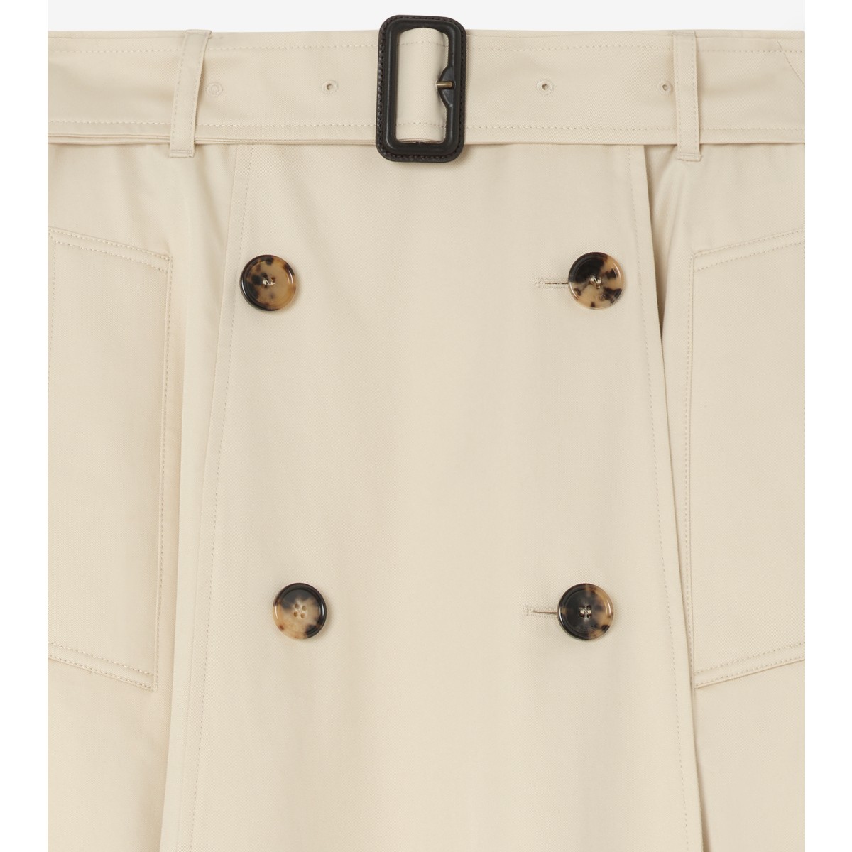  Gabardine Trench Midi Skirt