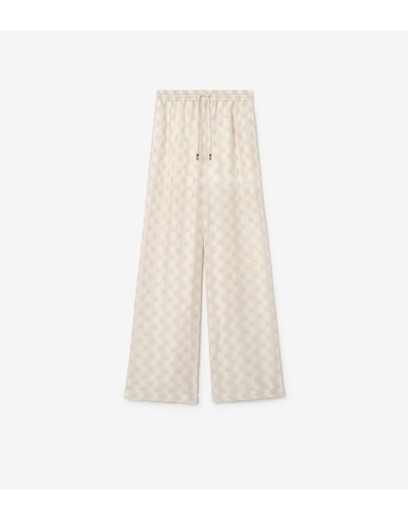 Knight Checkerboard Silk Pyjama Trousers