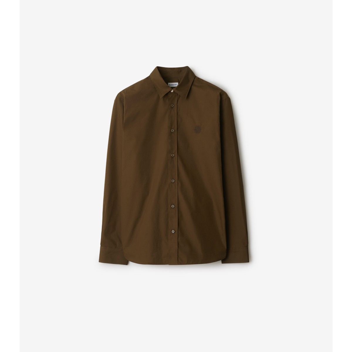 Shop Burberry Cotton Shirt In Bramble