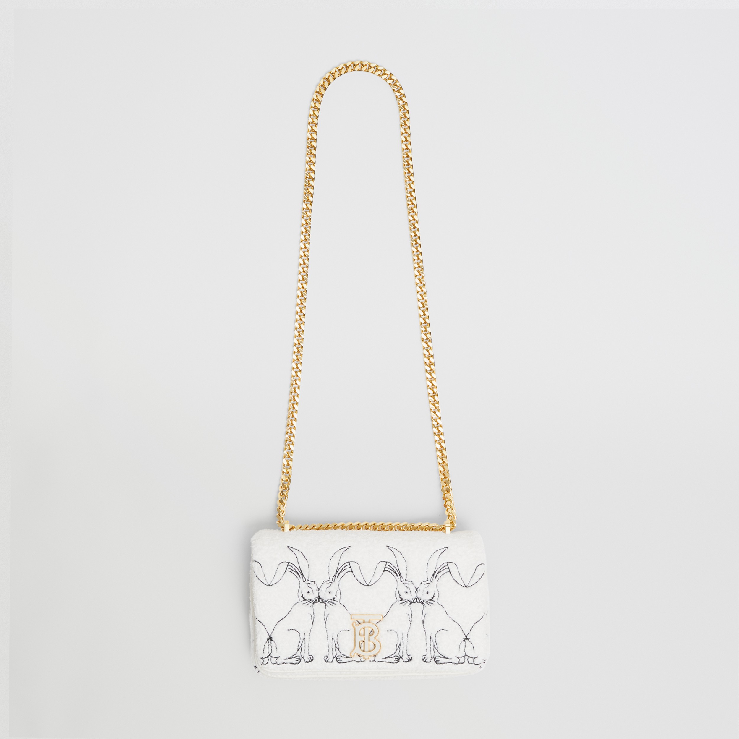 Kleine Kunstpelzhandtasche „Lola“ mit Hasenmuster (Weiß) - Damen | Burberry® - 4