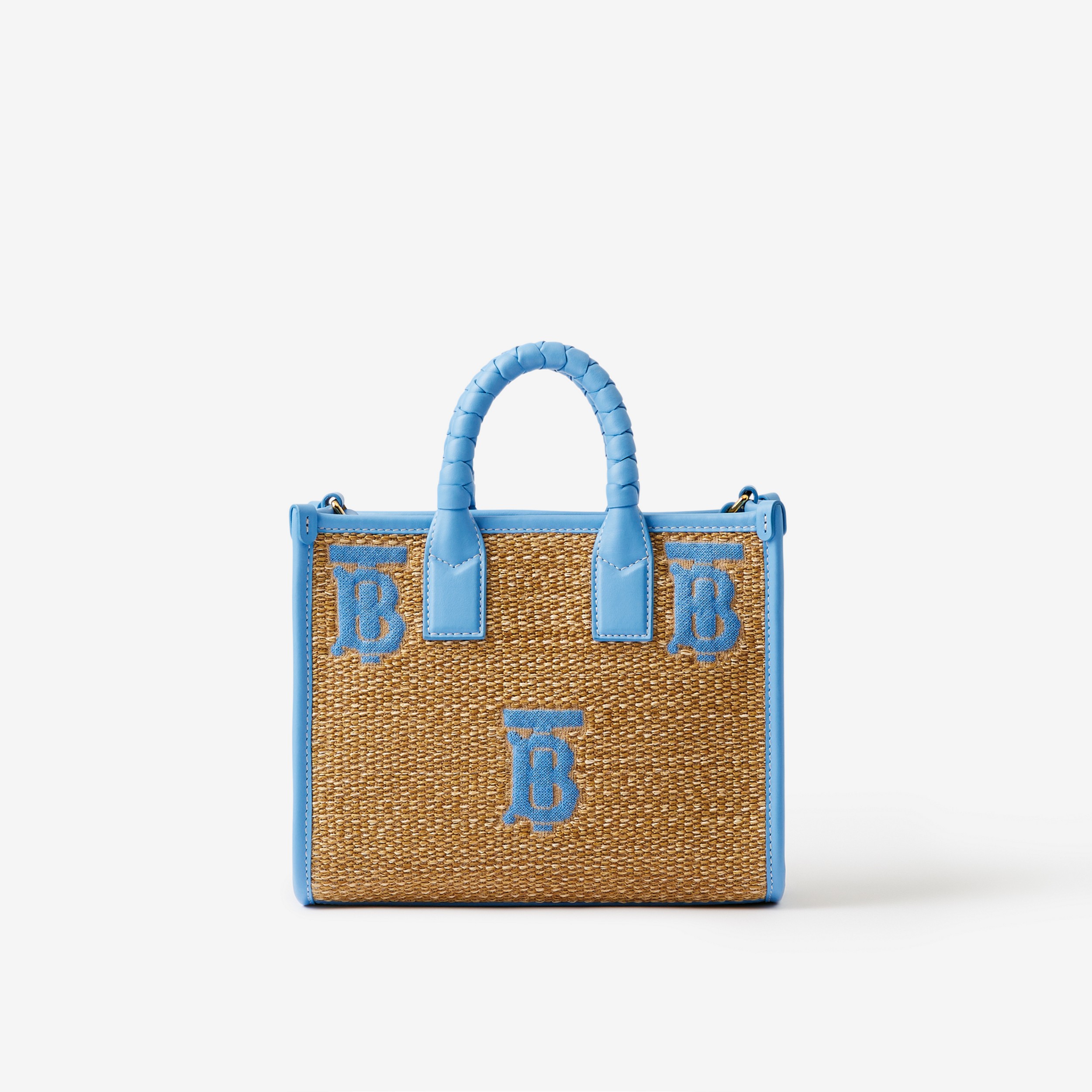 Mini Freya Tote in Natural/cool Cornflower Blue - Women | Burberry® Official - 1