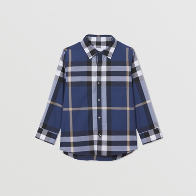blue burberry shirt