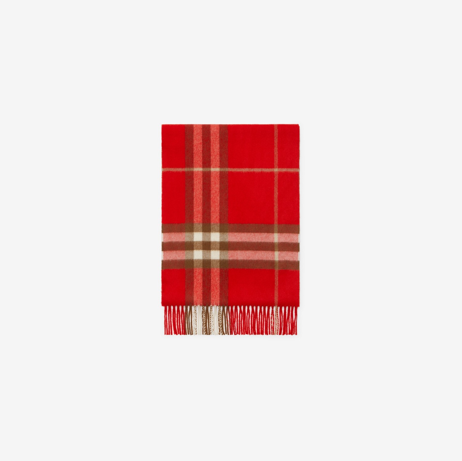 Check Cashmere Scarf in Red | Burberry® Official