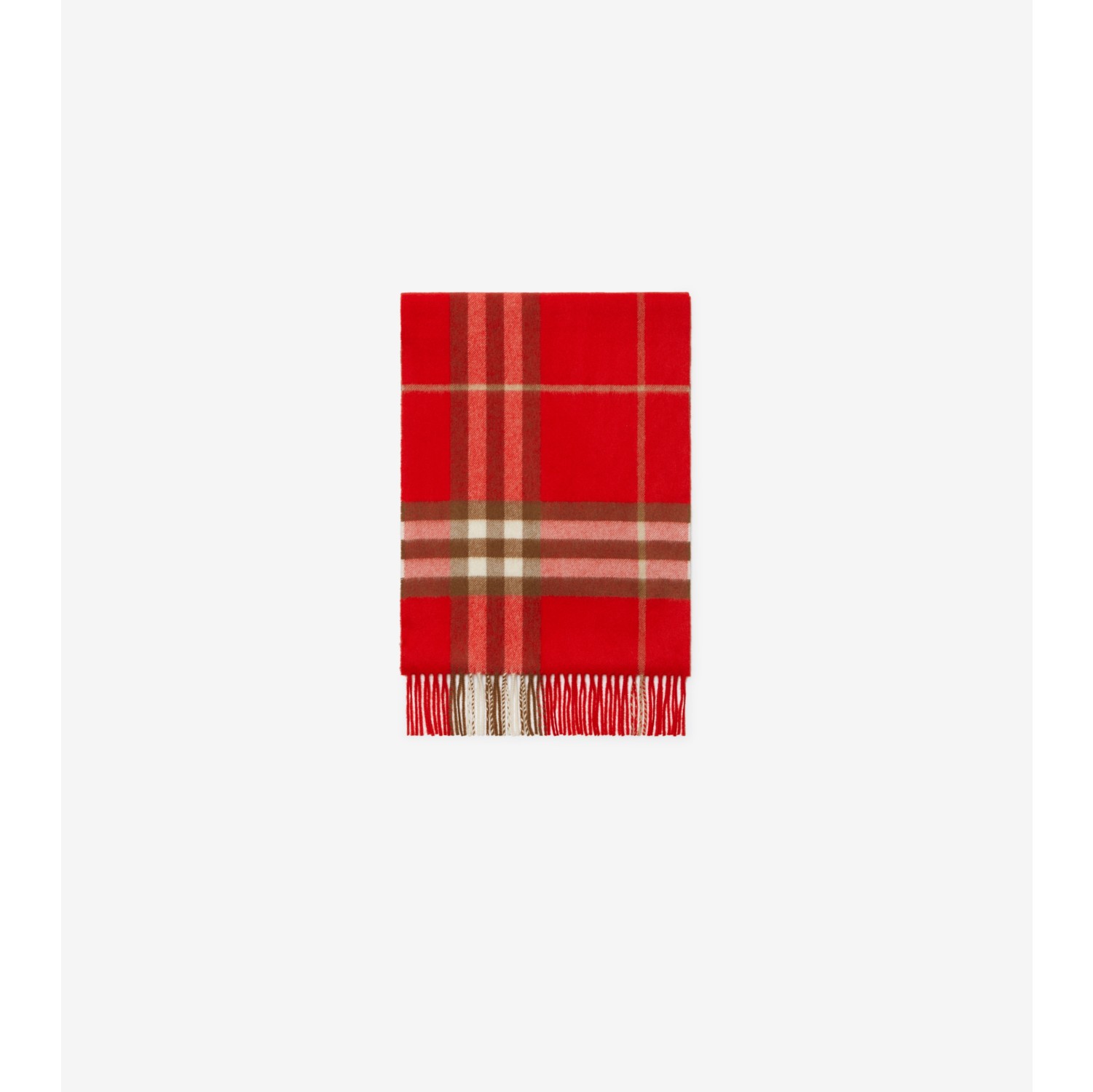 Check Cashmere Scarf in Red | Burberry® Official