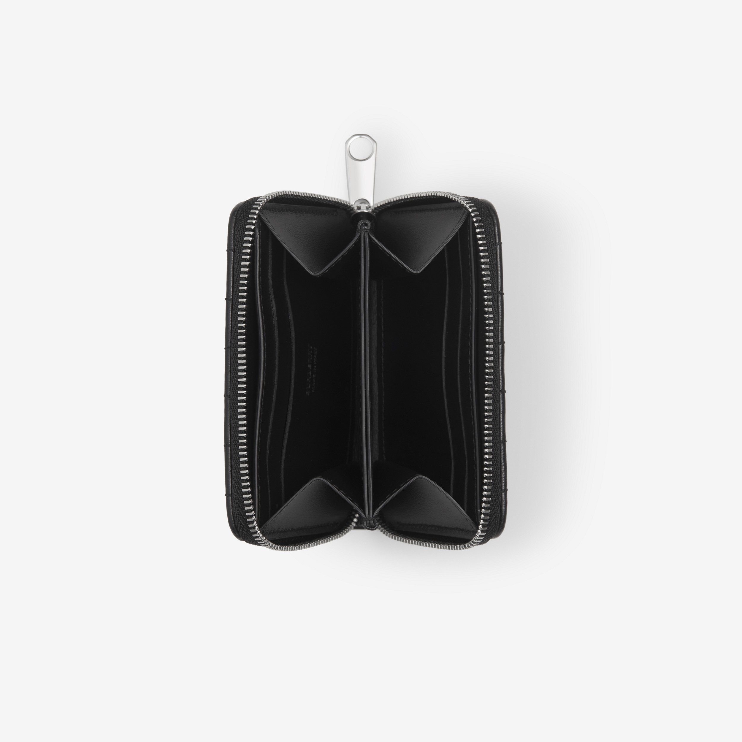 Brieftasche „Lola“ aus gestepptem Leder mit Reißverschluss (Schwarz/palladiumfarben) - Damen | Burberry® - 4