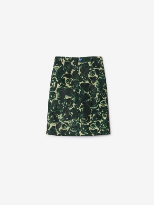 Burberry Rose Waxed Cotton Skirt In Ivy