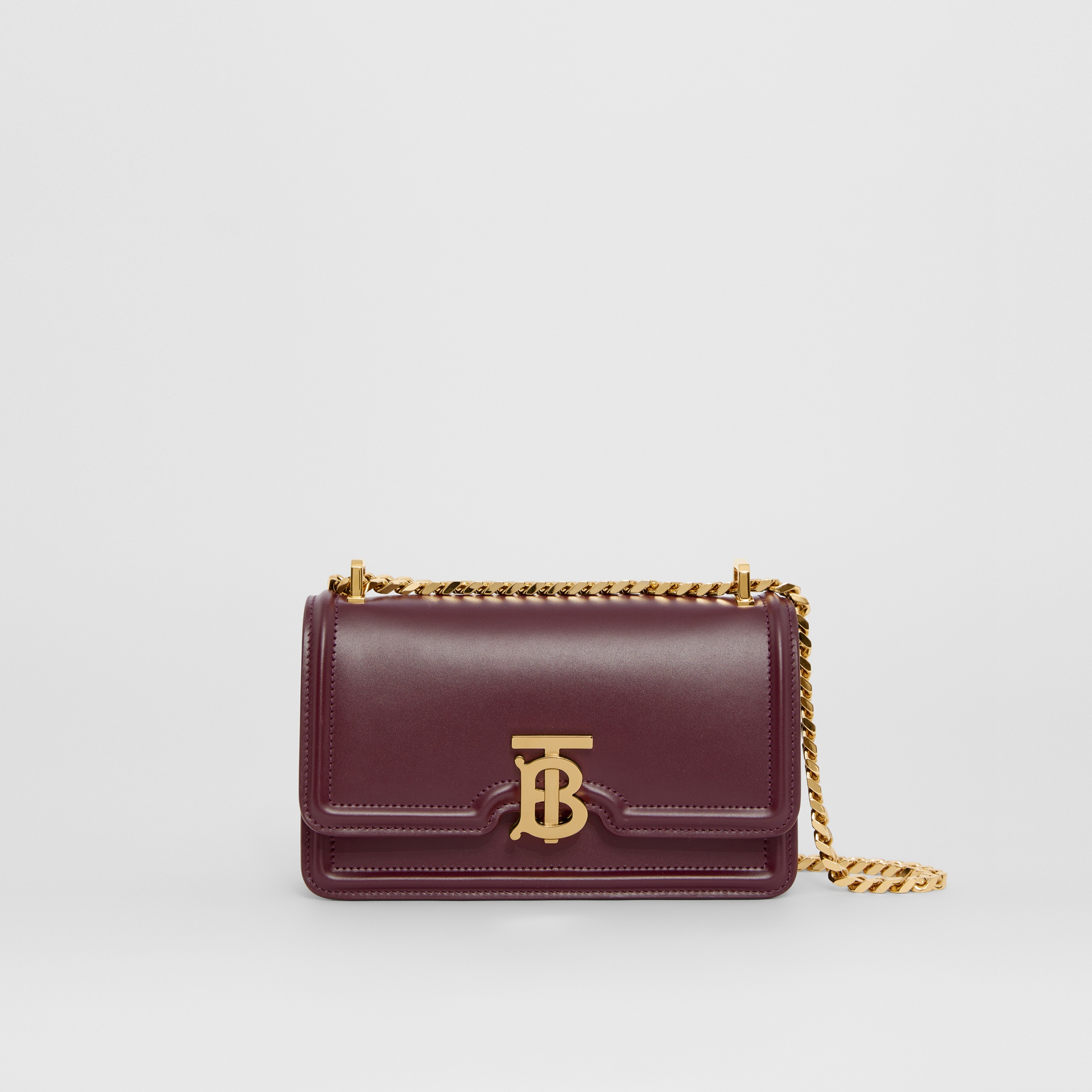 Mini Leather Chain TB Bag in Deep Maroon - Women | Burberry® Official - 1