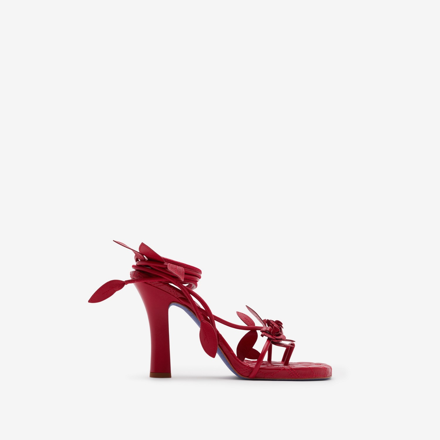 Leather Ivy Flora Heeled Sandals​ in Scarlet - Women | Burberry® Official
