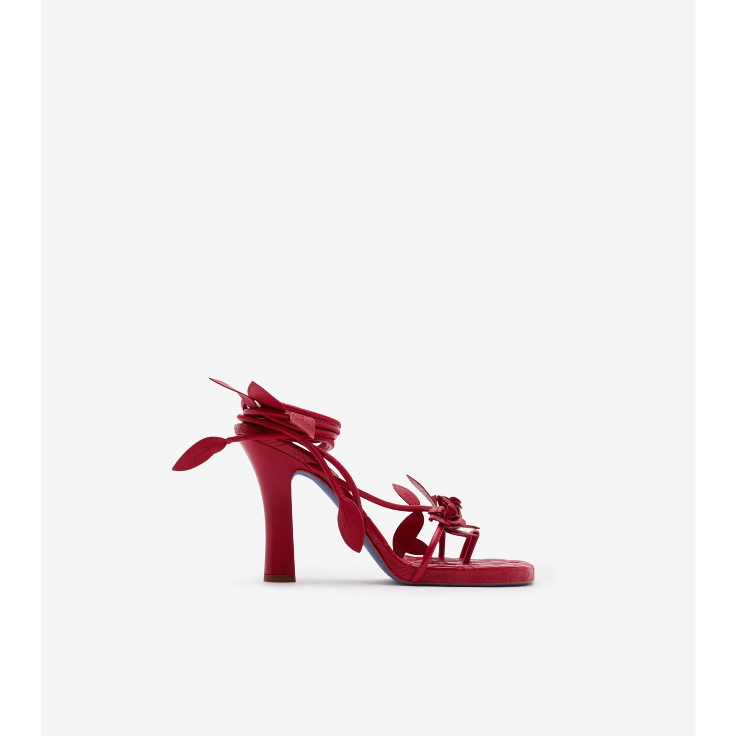 Leather Ivy Flora Heeled Sandals​ in Scarlet - Women | Burberry® Official
