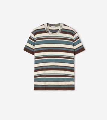 Striped Wool Blend T-shirt in Blue - Men | Burberry® Official