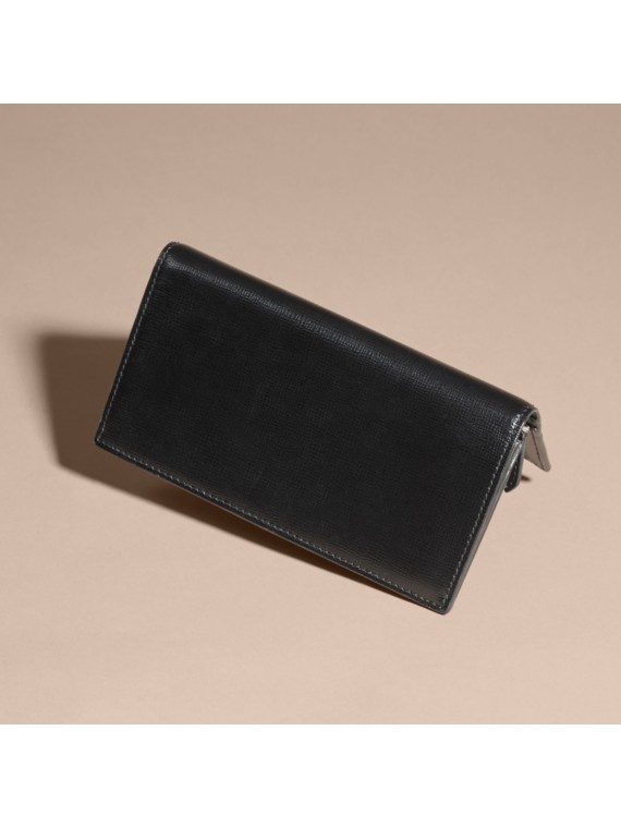 London Leather Continental Wallet in Black | Burberry United States
