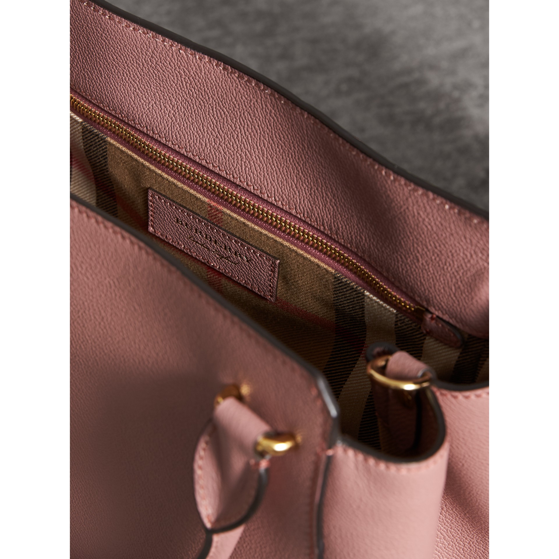 burberry medium buckle tote pink