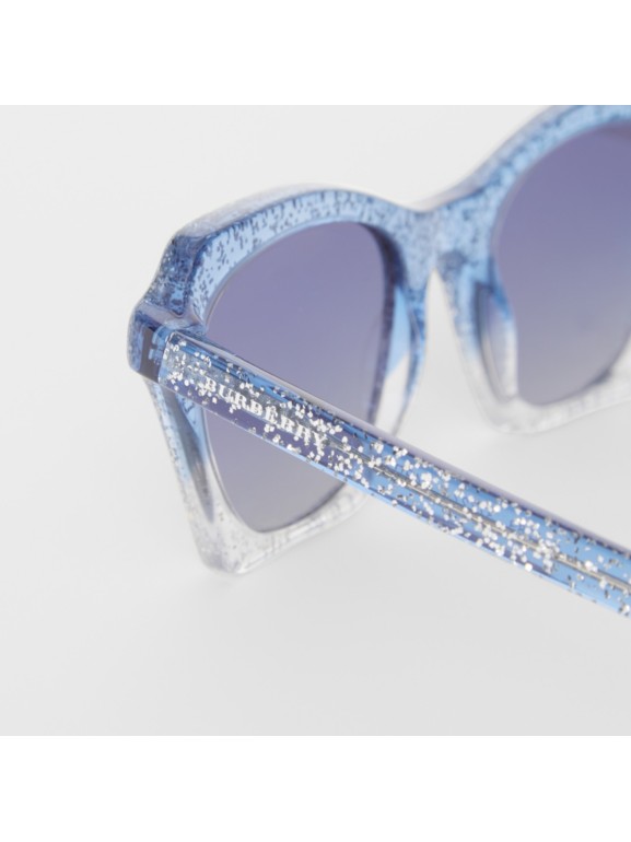 Butterfly Frame Sunglasses in Blue - Women | Burberry ...