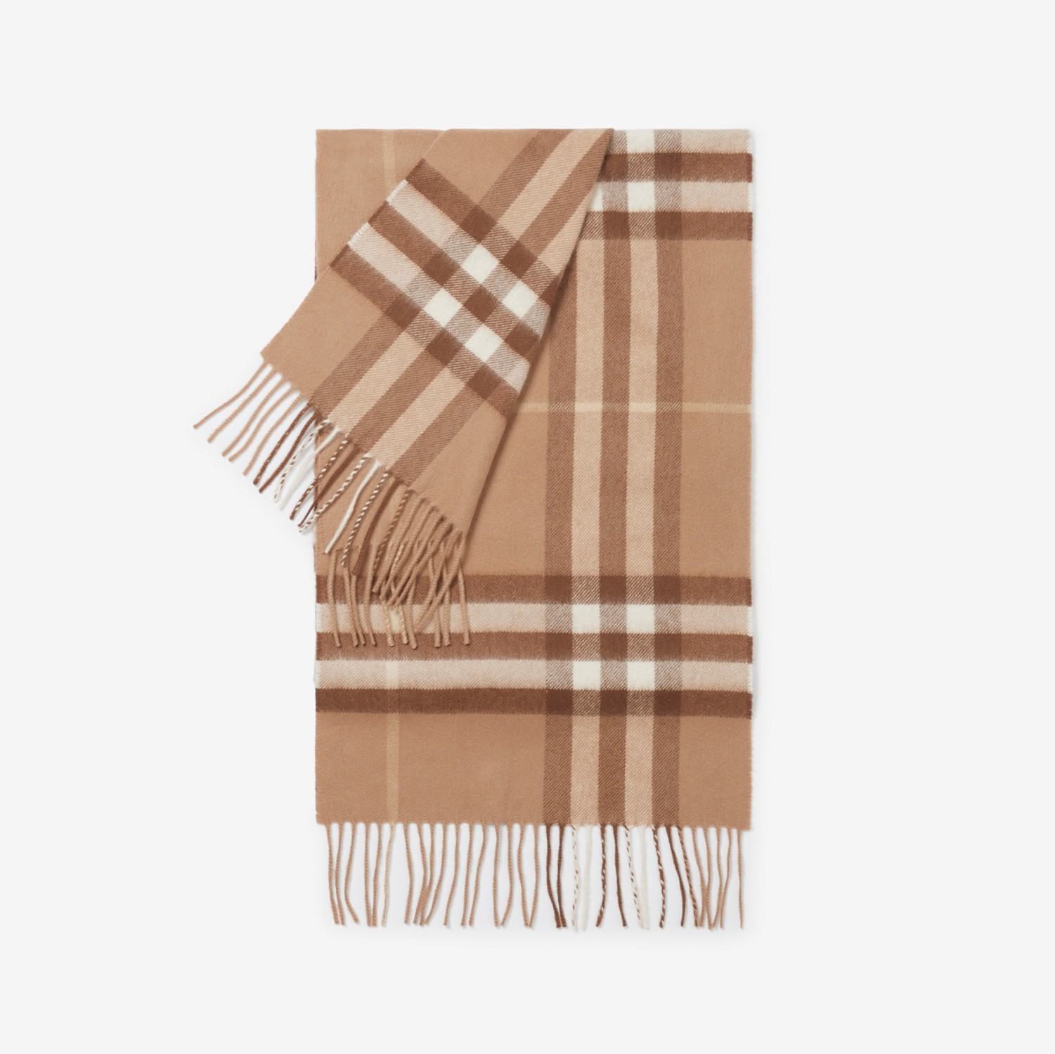 Burberry 格纹羊绒围巾 (中调驼色) | Burberry® 博柏利官网