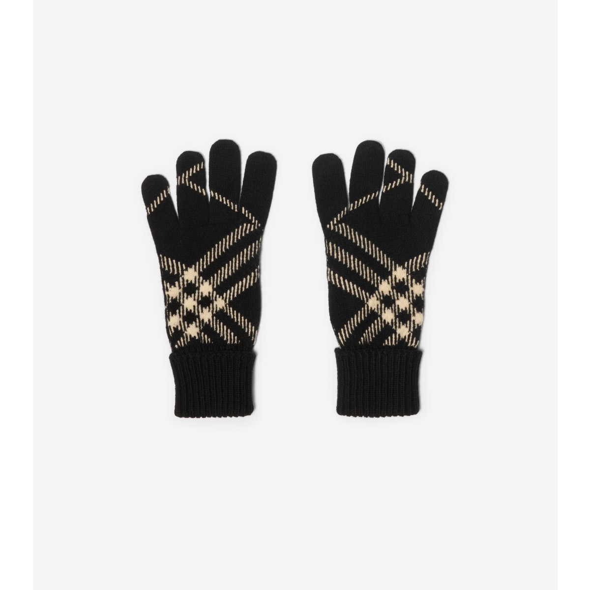  Check Cashmere Blend Gloves