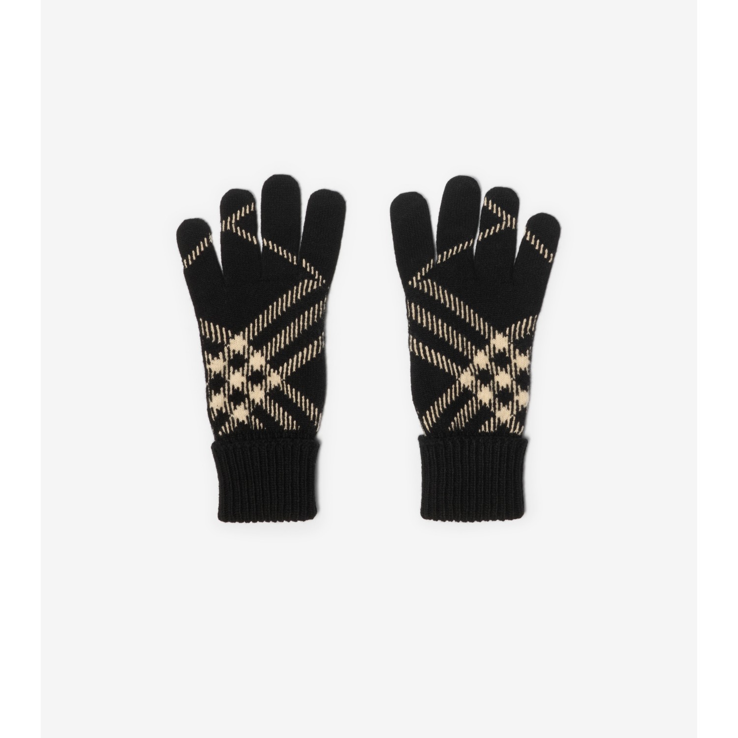 Check Cashmere Blend Gloves - thumbnail 3