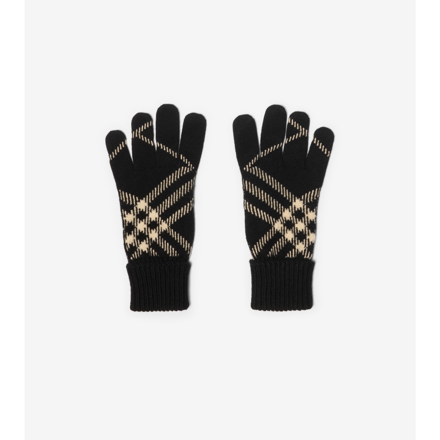 Check Cashmere Blend Gloves