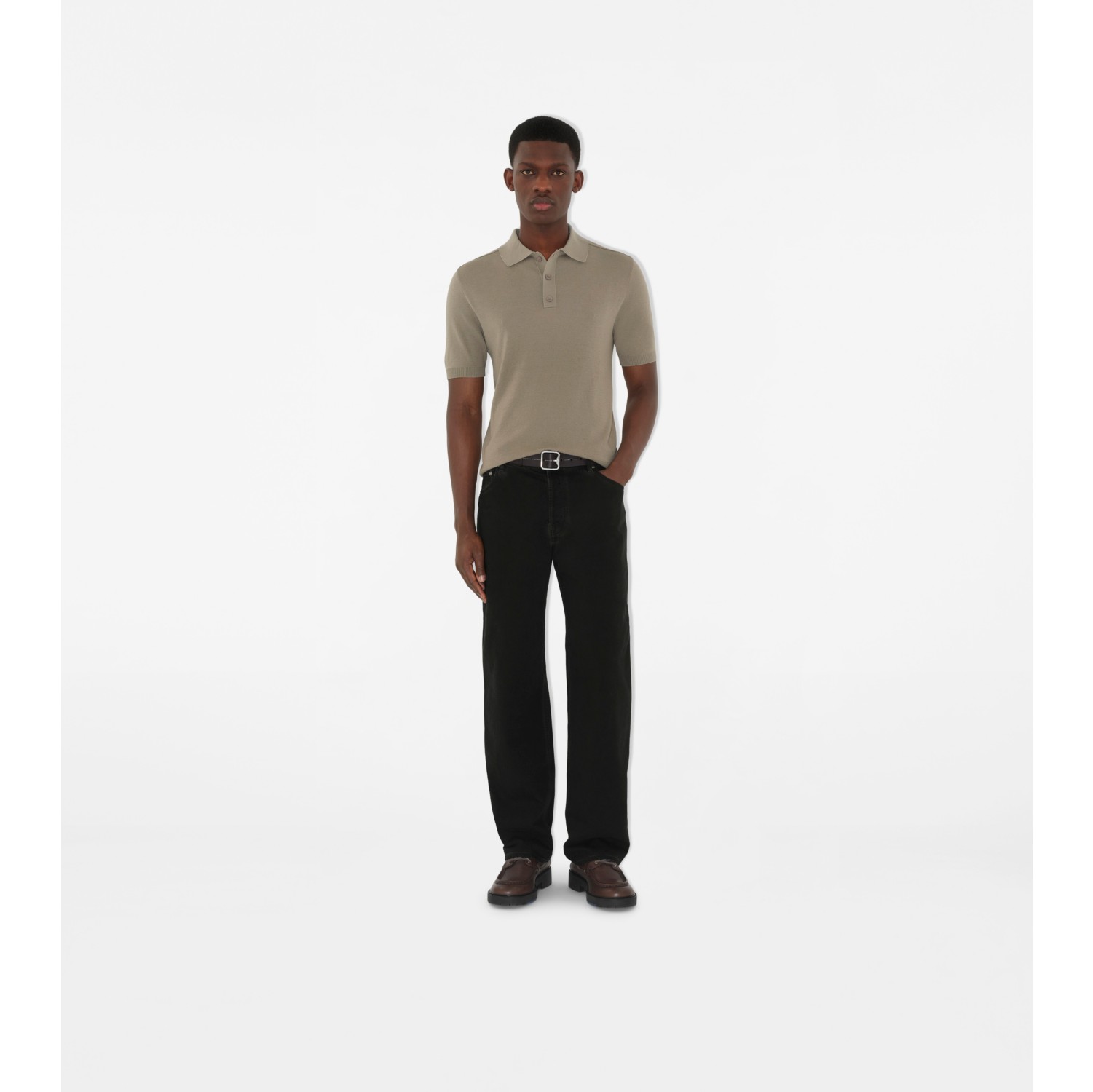 B Crest Wool Polo Shirt